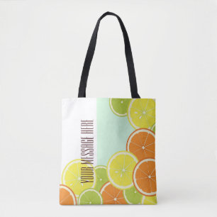 Tote Bag Tranches de fruits à base d'agrumes verts personna