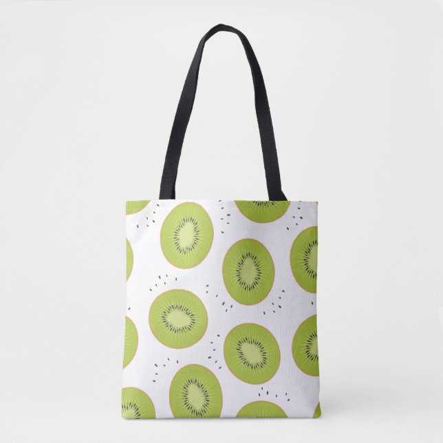 Tote Bag Tranches de fruits Kiwi, illustration transparente (Devant)