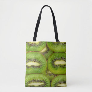 Tote Bag Tranches de kiwi frais et mûrs en brun de rôti, c