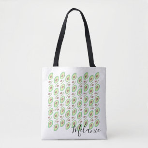 Tote Bag Tranches de noyaux d'avocat Motif dessiné à la mai