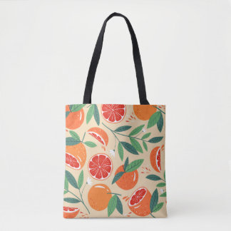 Tote Bag Tranches de pamplemousse, motif moderne sans soudu