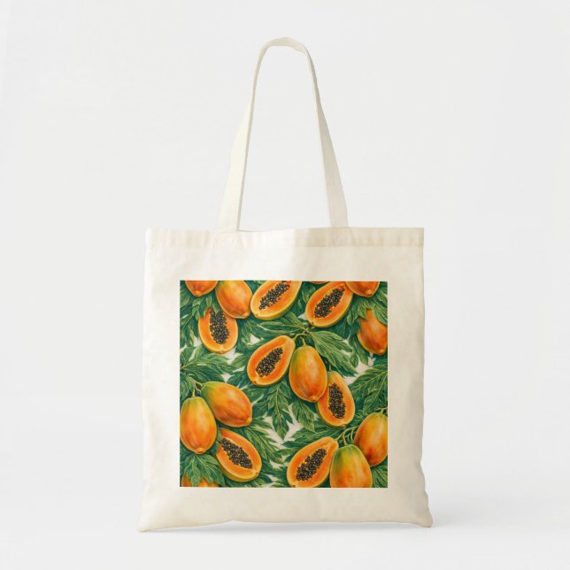 Tote Bag Tranches de Papaye Botanique Tropicale (Devant)