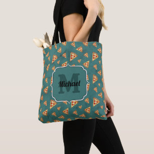 Tote Bag Tranches de pizza cool vintage motif turquoise Mon