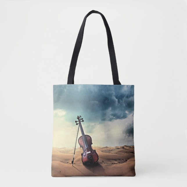 Tote Bag Tranquillité du désert de violon, (Devant)