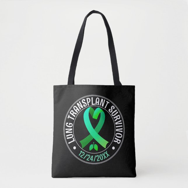 Tote Bag Transplant pulmonaire Survivant Ribbon vert Person (Devant)