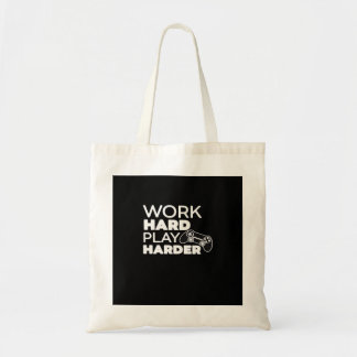 Tote Bag Travailler dur Jouer dur classique essentiel