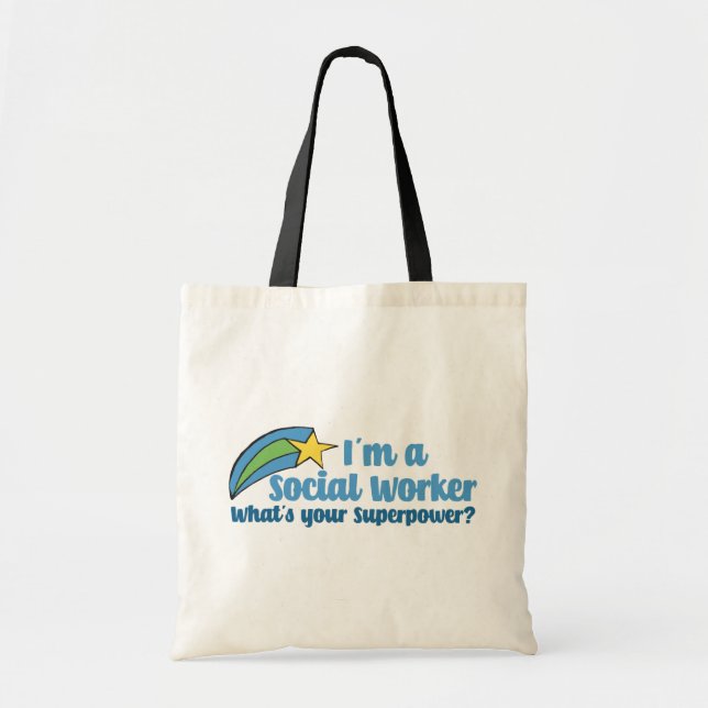 Tote Bag Travailleur social Superhero (Devant)