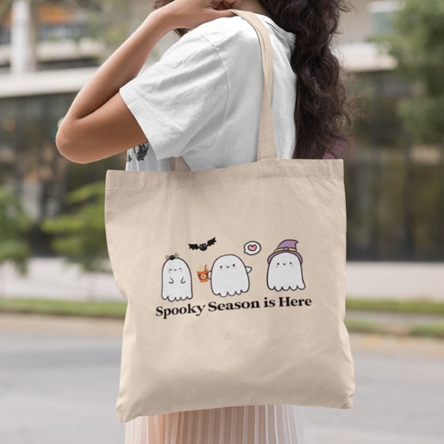 Tote Bag Treat Éffrayante saison des fantômes d'Halloween p (Créateur téléchargé)