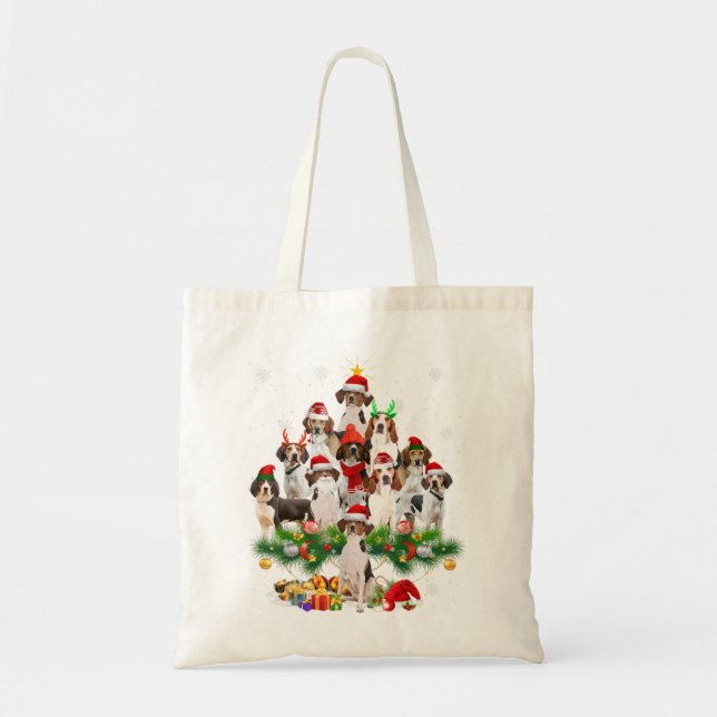 Tote Bag Treeing Walker Coonhound Christmas Tree Lights Dog