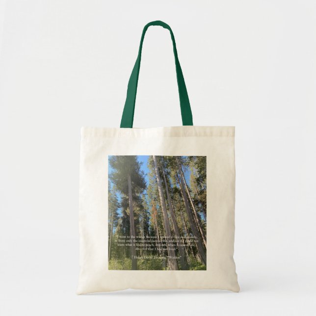 Tote Bag Trees Forest Woods Thoreau Citation inspirante (Devant)