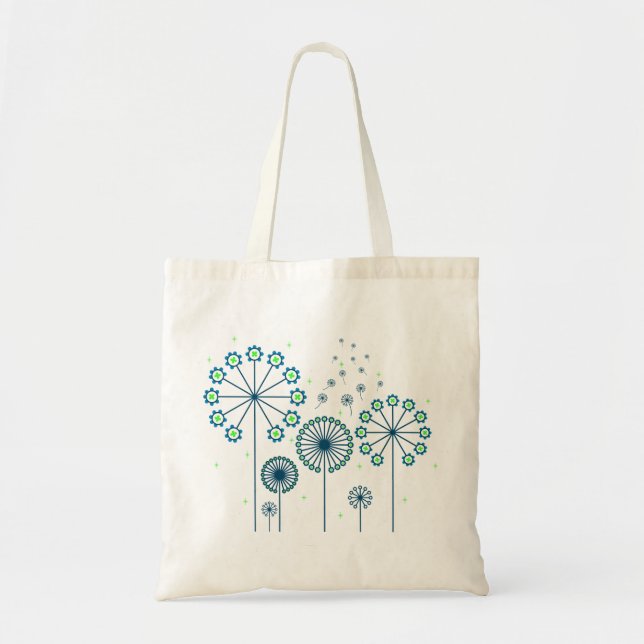Tote Bag Treescape : Bleu et vert (Devant)