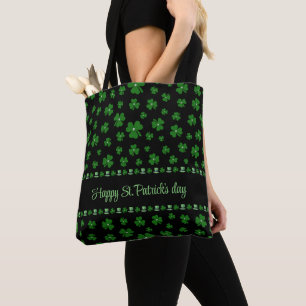 Tote Bag Trèfle personnalisé de la Saint-Patrick sur fond n