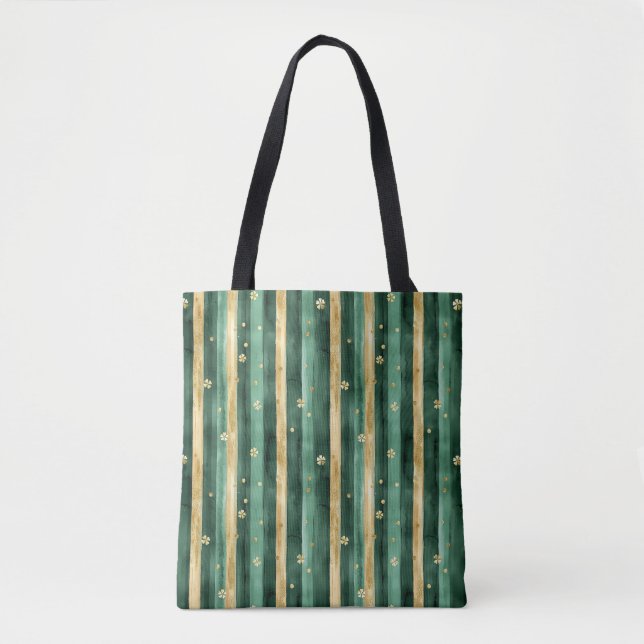Tote Bag Trèfle Vert Or Saint-Patrick (Devant)