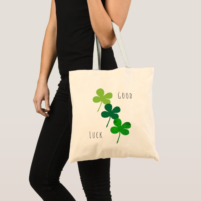 Tote Bag Trèfles verts Bonne Chance (Devant (produit))