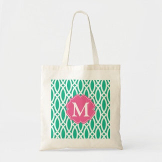 Tote Bag Treillis moderne élégant de vert vert personnalisé