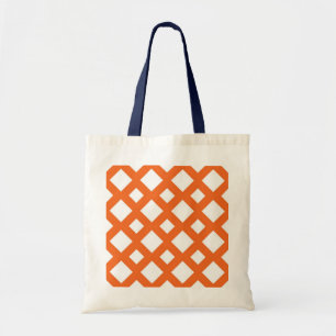 Tote Bag Treillis orange sur fond blanc
