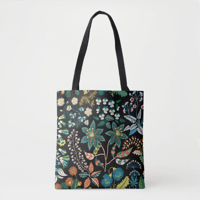 Tote Bag Trendy brillant motif floral dans la variété de f (Devant)