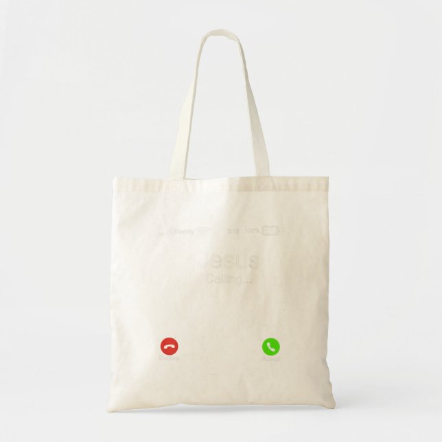 Tote Bag Trendy Christian Graphic Jésus appelle (Devant)