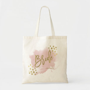 Tote Bag Trendy et Glam Blush rose et or Mariée