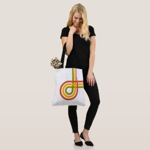 Tote Bag Trendy Retro Rainbow Stripes Fourre-tout