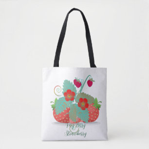 Tote Bag Très Berry fraise tendance Shopping vert