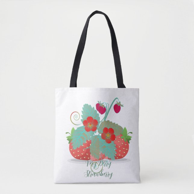 Tote Bag Très Berry fraise tendance Shopping vert (Devant)