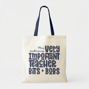 Tote Bag Très important enseignant typographie moderne cade