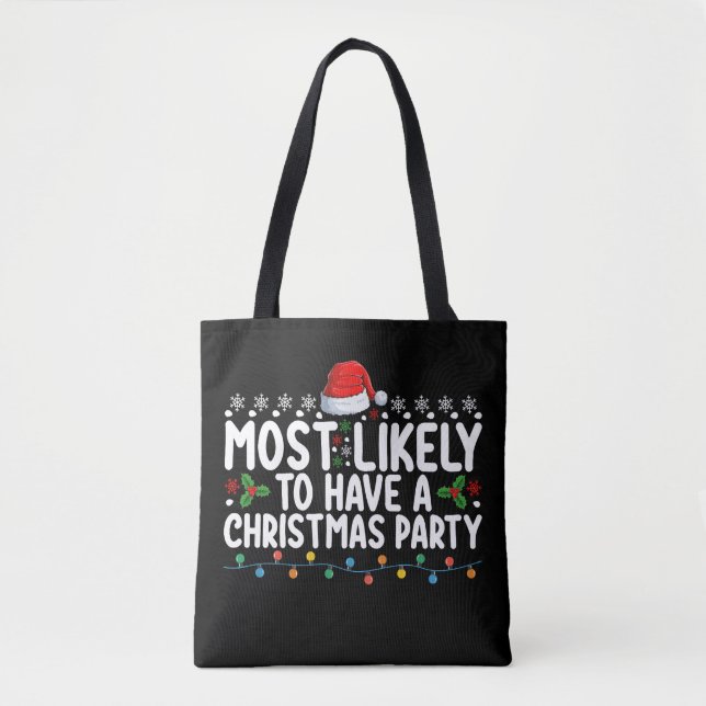 Tote Bag Très Probable D'Avoir Une Famille De Fête De Noël (Devant)