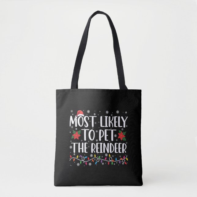 Tote Bag Très Probable De Pet La Famille De Noël Reindeer (Devant)