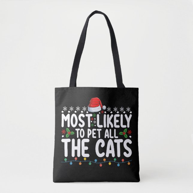 Tote Bag Très Probable De Pet Tous Les Chats Famille De Noë (Devant)