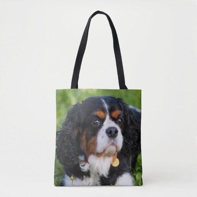 Tote Bag Tri Color Cavalier King Charles Spaniel Dog (Devant)