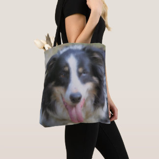 Tote Bag Tri Couleur Bordure Collie Face