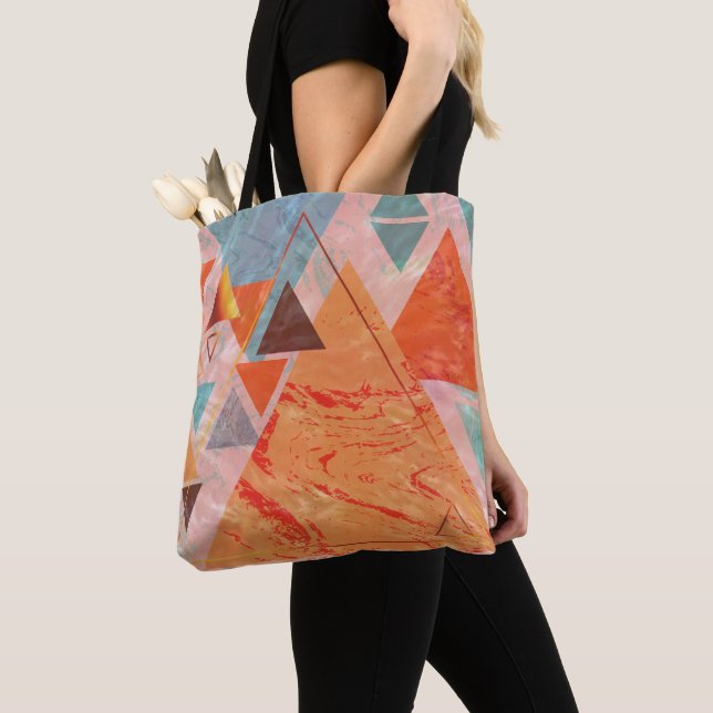 Tote Bag Triangle moderne - géométrie artistique (De près)