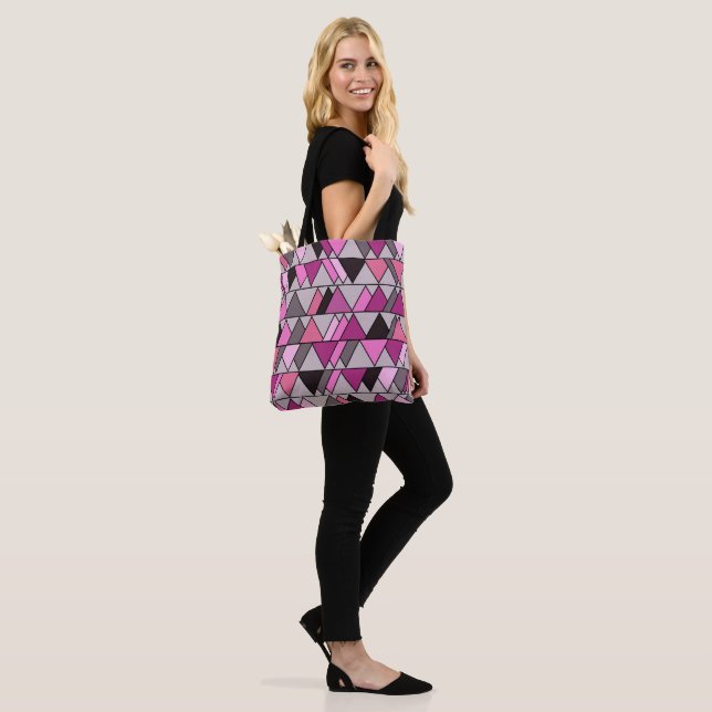 Tote Bag Triangles Camo Rose (Sur le modèle)