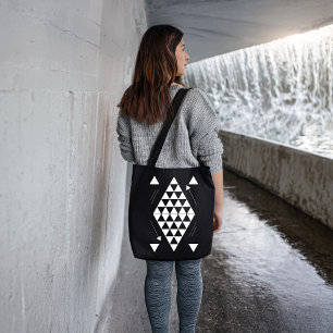 Tote Bag Triangles géométriques blancs