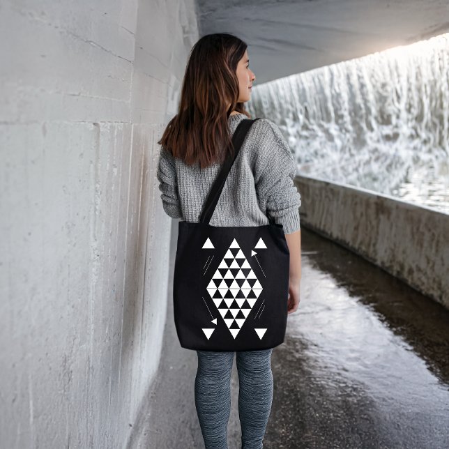 Tote Bag Triangles géométriques blancs (Créateur téléchargé)