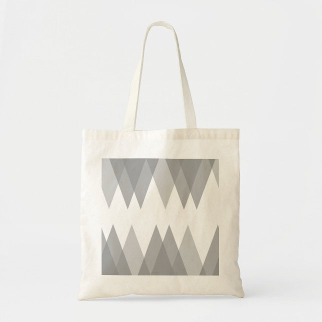 Tote Bag Triangles gris (Devant)