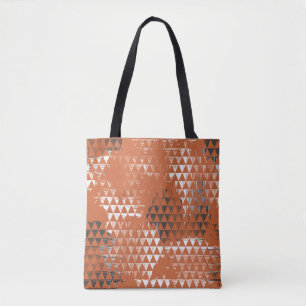 Tote Bag Triangles sans joint : Arrière - plan orange