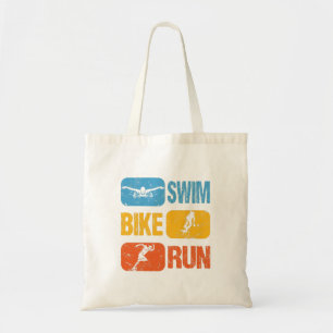 Tote Bag Triathlon vintage - Course à vélo de natation