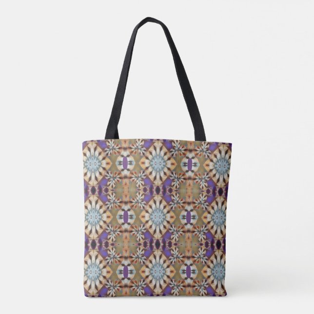 Tote Bag Triba violet, bleu et beige inspiré (Dos)
