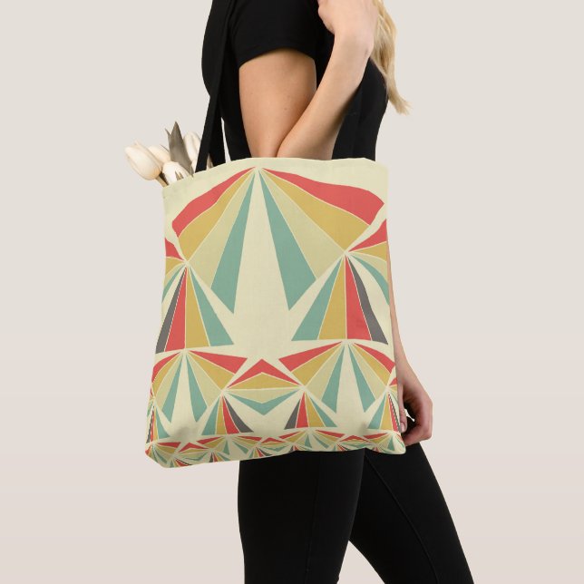 Tote Bag Tribal Art Déco Pyramides Vintages Abstraites (De près)