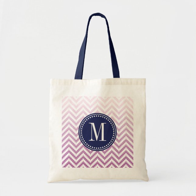 Tote Bag Tribal aztèque pourpre d'Ombré Chevron (Devant)