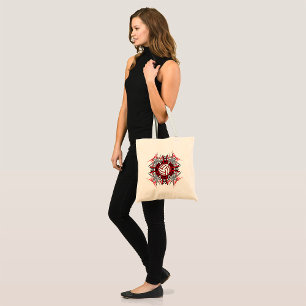 Tote Bag Tribal de volleyball Mandala Sports rouges et noir