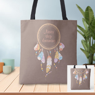 Tote Bag Tribal Dreamcatcher Boho Brown