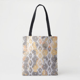 Tote Bag Tribal géométrique Boho : Motif en détresse.