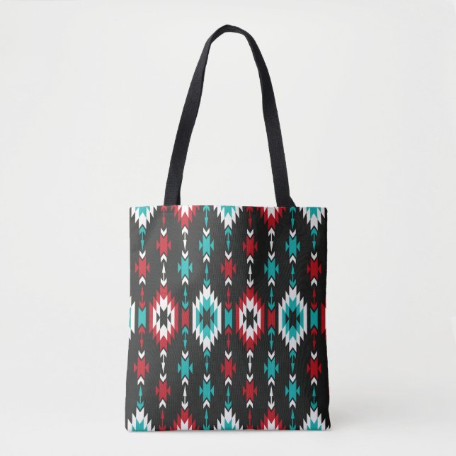 Tote Bag Tribal seamless colorful geometric pattern. Ethnic (Devant)
