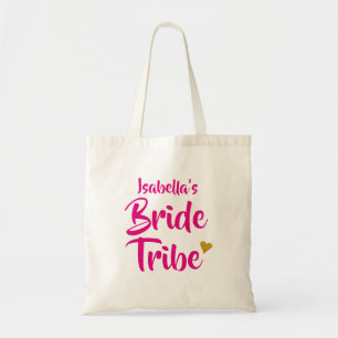 Tote Bag Tribu de mariée personnalisée Cœur en or
