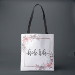 Tote Bag Tribu de mariées Mariages encadrées en or noir et<br><div class="desc">Blush & Rose Gold encadré Floral Aquarelle Mariage Bride Tribe Sacs fourre-tout - Avec police de script de brosse tendance! ~ Regardez ma boutique pour voir l'ensemble de la suite mariage pour ce design!</div>