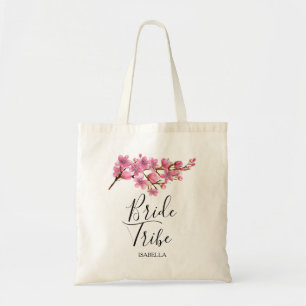 Tote Bag Tribu mariée de fleurs de cerisiers roses