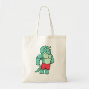 Tote Bag Tricératops comme Bodybuilder à Bodybuilding